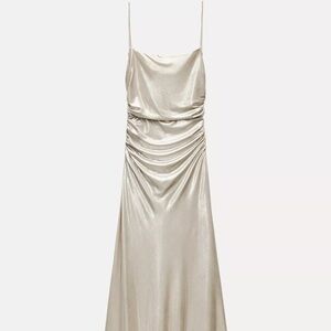 Elegant Cream Foil Dress